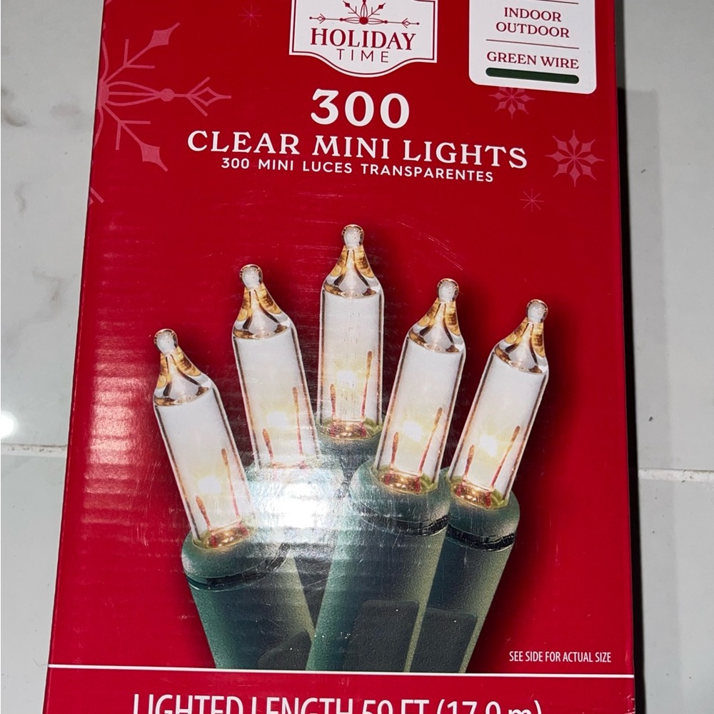 300 Clear Christmas String Lights 62.5 Ft Incandescent Bulb Mini Lights - Picture 5 of 9